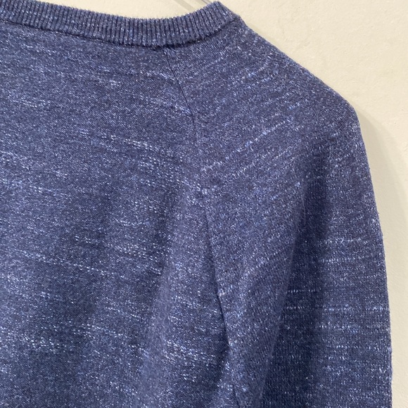J. Crew Unisex Crew Neck Cotton Pullover Sweater Heathered Navy Blue size S - Picture 6 of 9